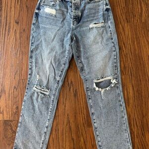 PacSun Gray Skinny Jeans with Distressed Details